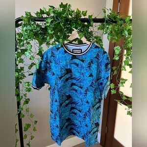 NWT Cotton Tropical blue palm t shirt size X large